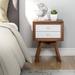 Carson Carrington Solna Modern Walnut and White Two-tone Nightstand