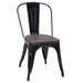 Set of 4 Stackable Bistro Cafe Dining Chair Metal Frame and Wood Seat - See Descriptions