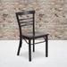 2 Pack Three-Slat Ladder Back Metal Restaurant Chair