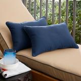 Sorra Home Sunbrella Canvas Navy Corded Indoor/ Outdoor Pillows (Set of 2)