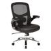 Big and Tall Mesh Back Executive Office Chair with Black Bonded Leather Seat and Chrome Base