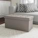 Large Foldable Storage Bench Ottoman- Tufted Faux Leather Cube Organizer Furniture by Lavish Home - 30 x 15 x 15