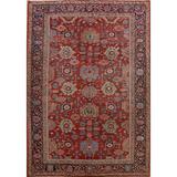 Pre-1900 Antique Heriz Serapi Vegetable Dye Persian Area Rug Handmade - 8'1" x 12'3"