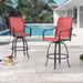 Patio Festival Outdoor Metal High Back Swivel Bar Chair (2-Pack)