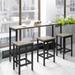 Nestfair 4-Piece Counter Height Extra Long Dining Table Set with 3 Stools