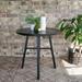 MFSTUDIO Outdoor Bistro Table Round Metal Patio Dining Table Small Side End Table Outdoor Furniture Table