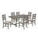 Best Quality Furniture 7-piece Rustic Dark Grey Dinette Set