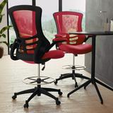 Mid-Back Ergonomic Drafting Chair with Adjustable Foot Ring and Flip-Up Arms