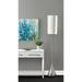 Porch & Den Atlanta Brushed Steel/ White Shade Teardrop Base Floor Lamp