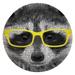 RACCOON in YELLOW GLASSES Area Rug by Kavka Designs