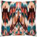 Virgil Peach & Emerald Embroidered Ikat Throw Pillow Cover (22" x 22")