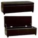 Darcy Espresso Bi-cast Leather Storage Bench