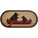 Cozy Cabin Bear Canoe Accent Rug 20"x44" Oval