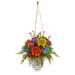 29" Mixed Flowers Artificial Plant in Hanging Vase