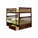 Columbia Full over Full Bunk Bed with Flat Panel Bed Drawers in Walnut