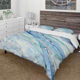 Designart 'Blue Silver Spring I' Farmhouse Bedding Set - Duvet Cover & Shams