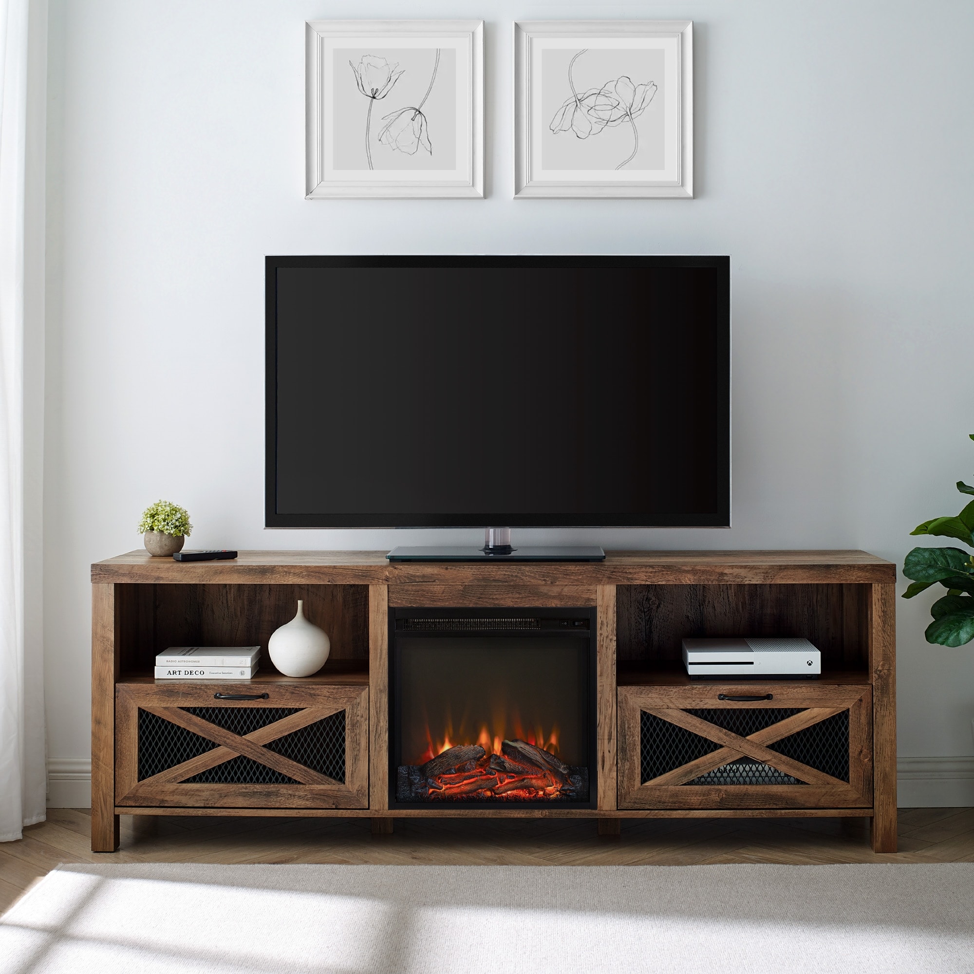 Middlebrook 70-inch Rustic Fireplace TV Stand
