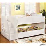 Ned Contemporary Twin over Twin Wood Bunk Bed with Hidden Storage by Furniture of America