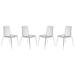 LeisureMod Ralph Mid-Century Modern Clear Dining Side Chair Set of 4