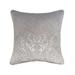 Edie At Home Embossed Panne Velvet Decorative Pillow, Silver Grey