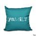 Family Word Print 18-inch Throw Pillow - 18" x 18"