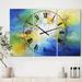 Designart 'Color Dances' Oversized Modern Wall Clock - 3 Panels - 36 in. wide x 28 in. high - 3 Panels