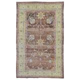 Handmade Fine Oriental Agra Rug - 5'7" x 8'11"