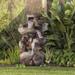 Alpine Corporation 40" Tall Outdoor Tiered Rock Water Fountain with LED Lights