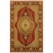 Istanbul Jenifer Pink/Rust Turkish Hand-Knotted Rug -4'2 x 6'1 - 4 ft. 2 in. x 6 ft. 1 in. - 4 ft. 2 in. x 6 ft. 1 in.