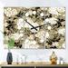Designart 'Retro Abstract Florals' Oversized Mid-Century wall clock - 3 Panels - 36 in. wide x 28 in. high - 3 Panels
