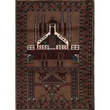 Balouch Turkoman Hand Knotted Persian Geometric Area Rug - 3'10" x 2'9"