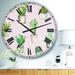 Designart 'Potted Cactus on Pink Geometrical Pattern' Cottage Large Wall CLock