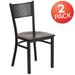 2 Pk. Grid Back Metal Restaurant Chair - 17.25"W x 20"D x 33.25"H - 17.25"W x 20"D x 33.25"H