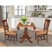 42 in. Round Dual Drop Leaf Dining Table with 2 Splatback Chairs - 3 Piece Set