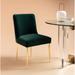 SAFAVIEH Couture Nolita Velvet Accent Chair - Mouse / Brass - 28" W x 23" L x 35.3" H