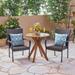 Sanders Outdoor 3 Piece Acacia Wood and Wicker Bistro Set by Christopher Knight Home