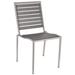 Cortesi Home Tarou Stainless Steel Outdoor Chair in Slate Grey Poly Resin, Brushed Nickel Finish (Set of 2)