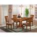 East West Furniture 5 Piece Kitchen Table Se Includes an Oval Dining Table and 4 Kitchen Chairs, Saddle Brown(Seats Options)