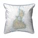 Block Island, RI Nautical Map Small Corded Indoor/Outdoor Pillow 12x12