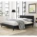 Copper Grove Silistra Full-size Black Leather Platform Bed with Tufted Headboard