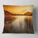 Designart 'Calm Evening with Lake and Mountains' Landscape Printed Throw Pillow