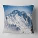 Designart 'Snowy Mountains Panoramic View' Landscape Printed Throw Pillow