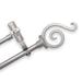 Pinnacle Adjustable Double Curtain Rod Set with Swirl Finial