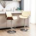 Glitzhome Mid-century Modern Height Adjustable Faux Leather Swivel Bar Stools