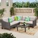 Antibes Outdoor 6-piece V Shaped Sectional Sofa Set with Cushions by Christopher Knight Home