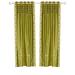 Olive Green Hand Crafted Grommet Top Sheer Sari Curtain Panel -Piece