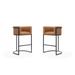 Manhattan Comfort Cosmopolitan 37.8 in. Black Metal Barstool (Set of 2)