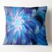 Designart 'Dance of Blue Fractal Flower Petals' Floral Throw Pillow