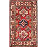 Geometric Traditional Oriental Kazak Area Rug Wool Hand-knotted Carpet - 2'8" x 4'0"