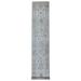 Shahbanu Rugs Washed Out Gray Oushak Pure Wool Hand Knotted Runner Rug (2'9" x 16'0") - 2'9" x 16'0"